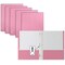 Better Office Products 2 Pocket Paper Folders Portfolio W/Prongs, Matte Texture, Letter Size, Pink, 50PK 84222 - alternate 1